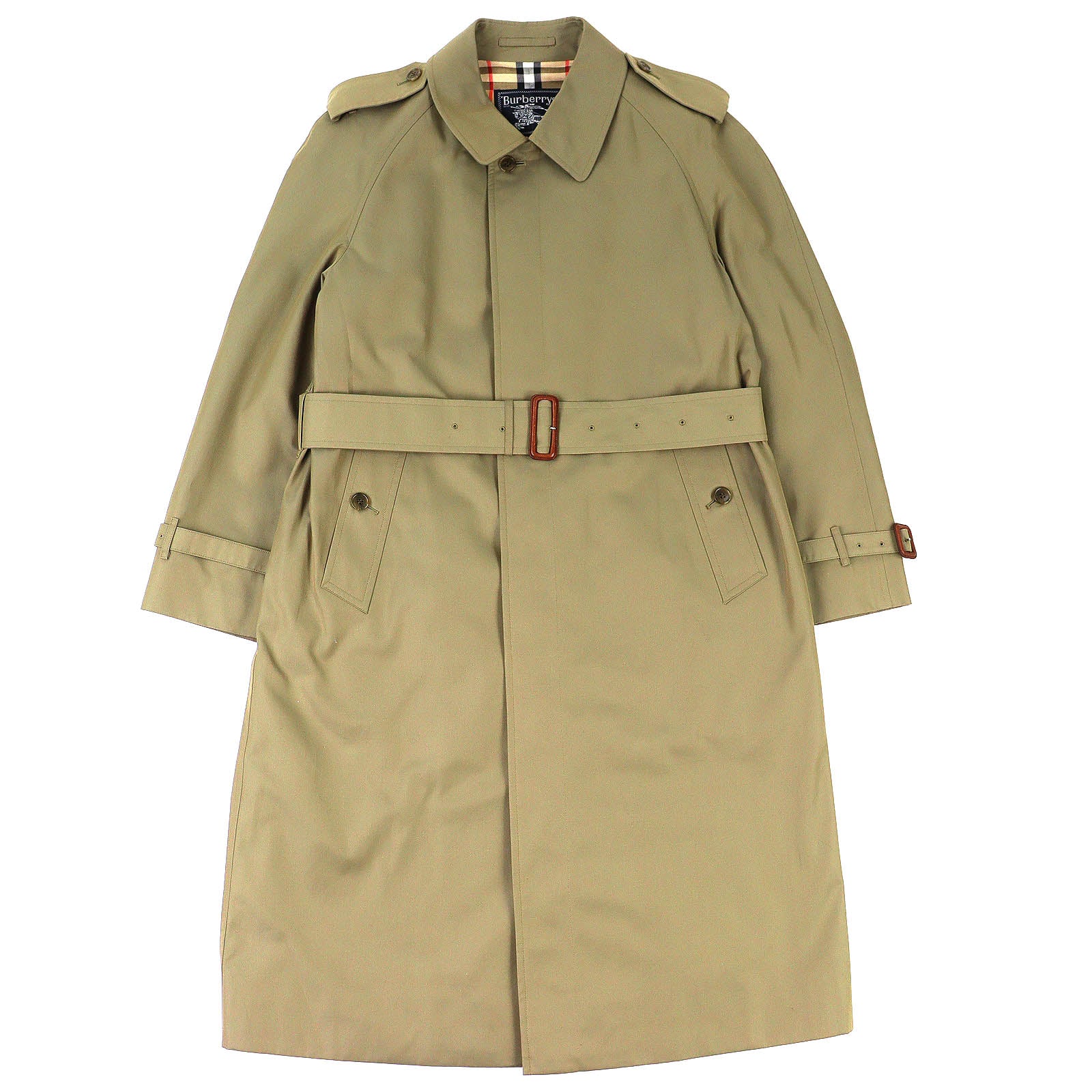 Excellent Burberrys trench coat Nova check pattern lining, belted