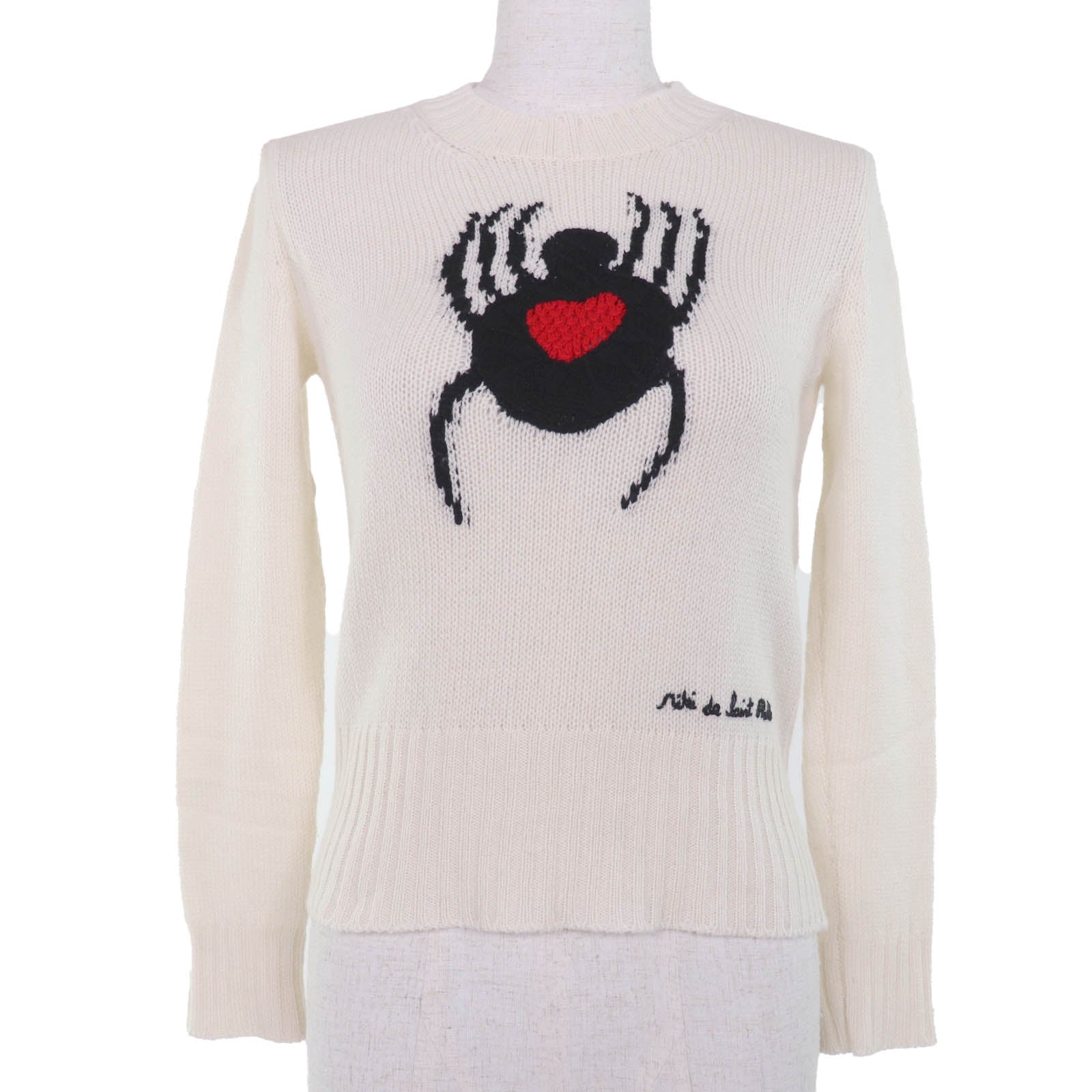Excellent Christian Dior knit Spider Long Sleeve white cashmere 38