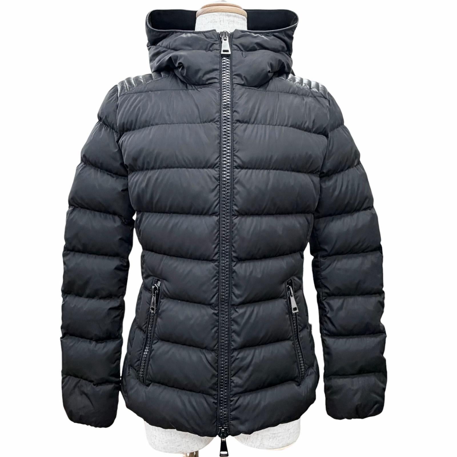 Great MONCLER Down jacket TETRA Logo patch, hooded, leather trim 