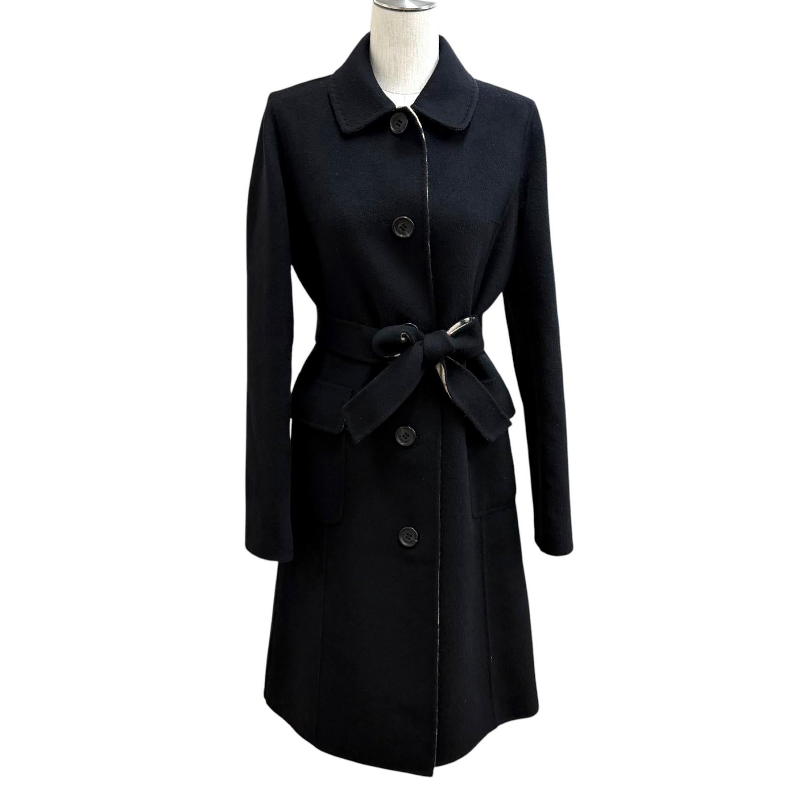 Great BURBERRY LONDON coat black wool Women 36 – caro-japan