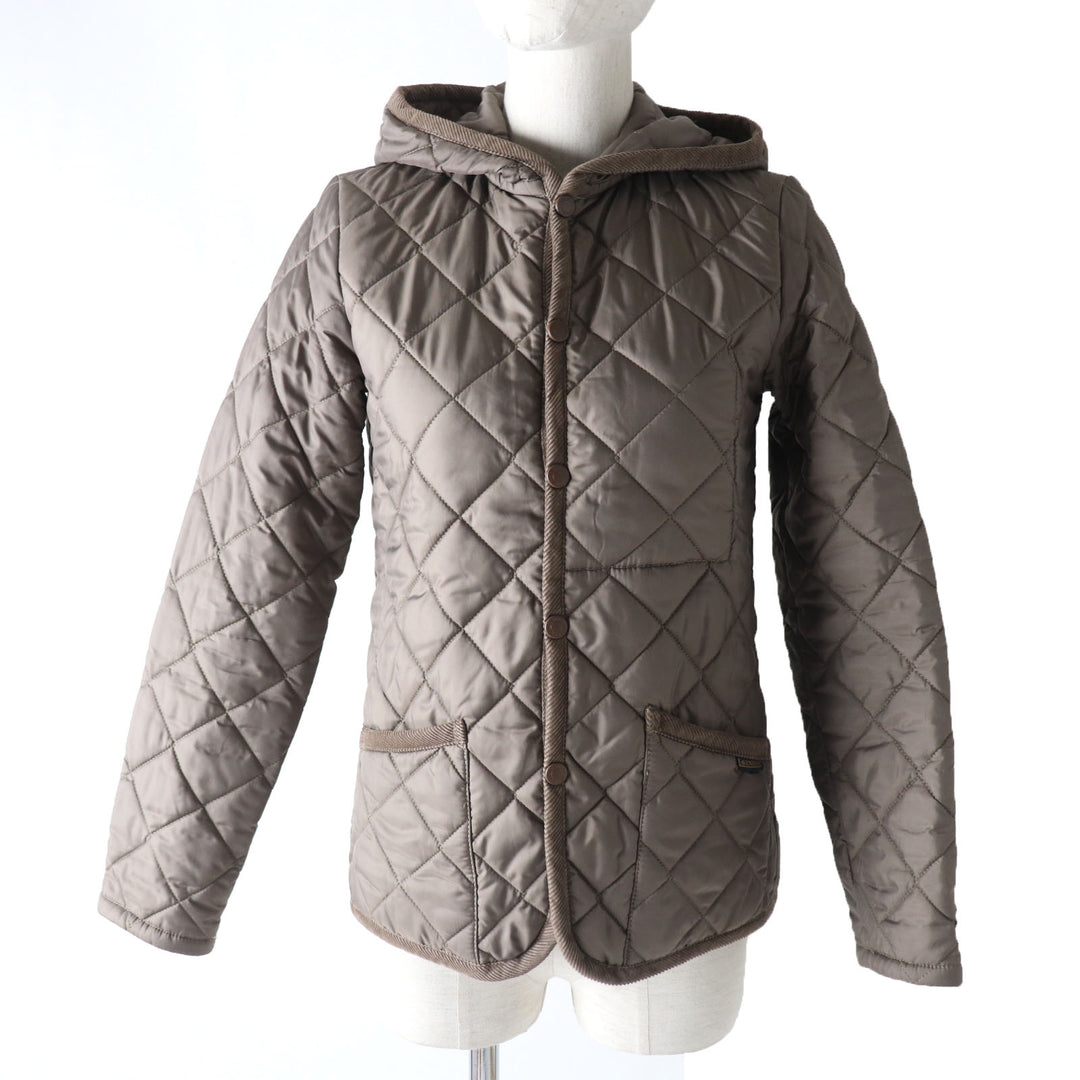 Discounted Excellent LAVENHAM coat Quilted jacket with hood and padding Khaki Brown 34
