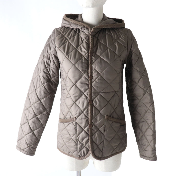 Discounted Excellent LAVENHAM coat Quilted jacket with hood and padding Khaki Brown 34