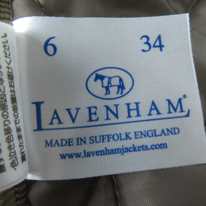 Discounted Excellent LAVENHAM coat Quilted jacket with hood and padding Khaki Brown 34