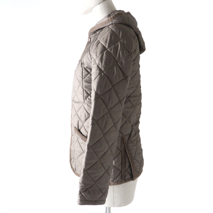 Discounted Excellent LAVENHAM coat Quilted jacket with hood and padding Khaki Brown 34