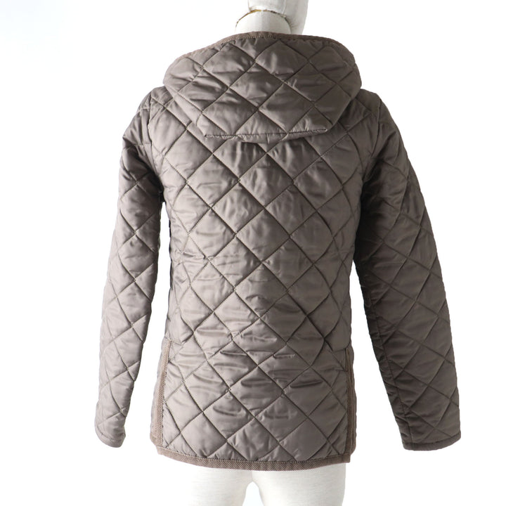 Discounted Excellent LAVENHAM coat Quilted jacket with hood and padding Khaki Brown 34