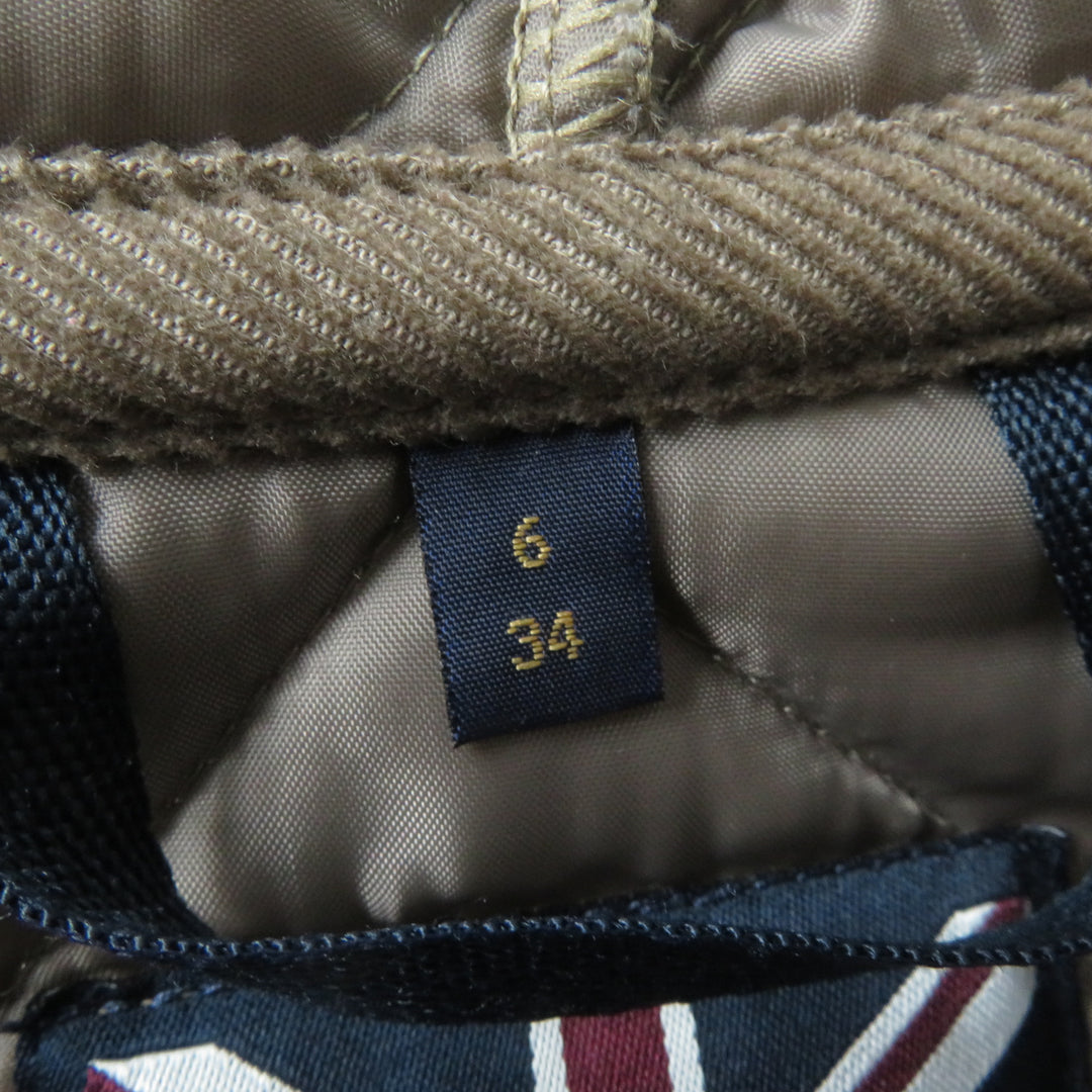 Discounted Excellent LAVENHAM coat Quilted jacket with hood and padding Khaki Brown 34