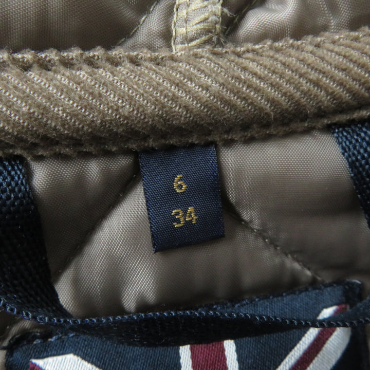 Discounted Excellent LAVENHAM coat Quilted jacket with hood and padding Khaki Brown 34