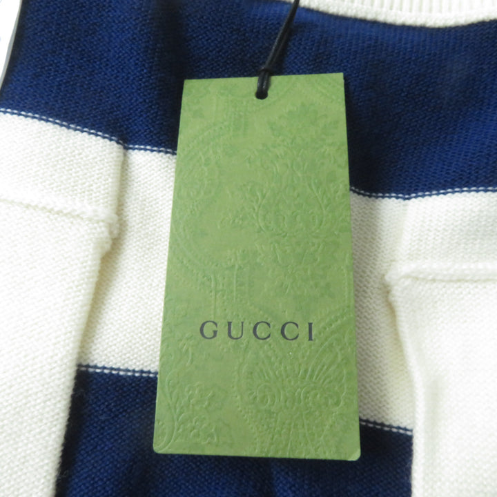 Discounted Pristine GUCCI skirt Marine striped knit Ivoryx navy Women XS 691664