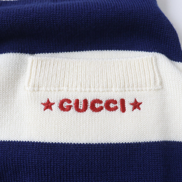 Discounted Pristine GUCCI skirt Marine striped knit Ivoryx navy Women XS 691664