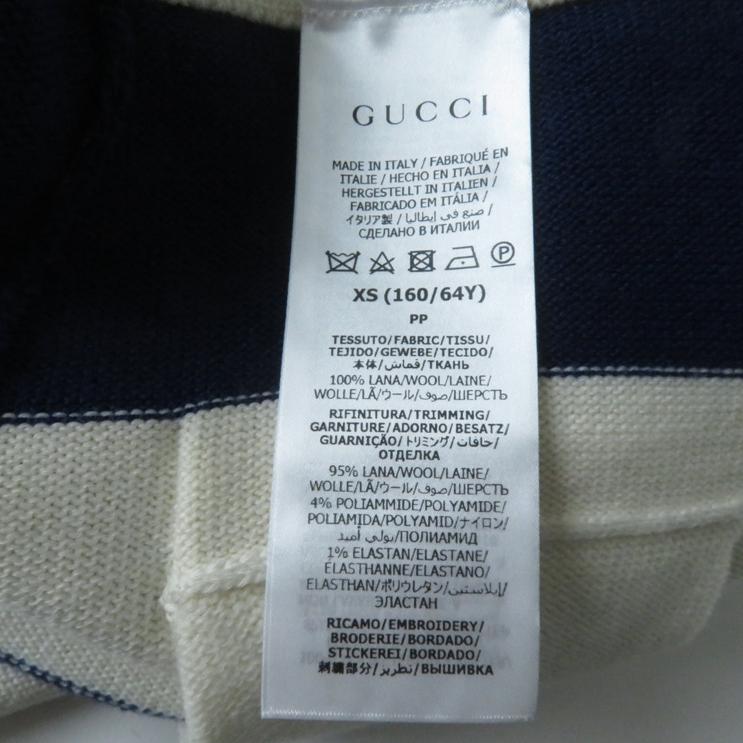Discounted Pristine GUCCI skirt Marine striped knit Ivoryx navy Women XS 691664