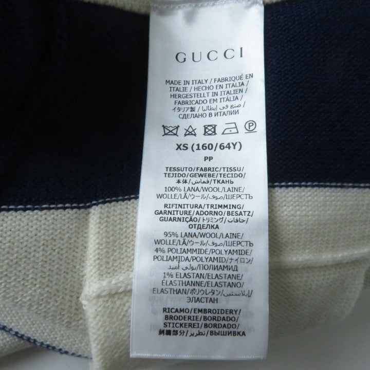 Discounted Pristine GUCCI skirt Marine striped knit Ivoryx navy Women XS 691664