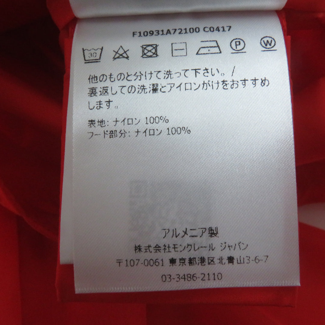 Pristine MONCLER 尼龙夹克 ALEXANDRITE 带帽，饰有品牌标志贴片，拉链开合，橙色尼龙材质，女款2