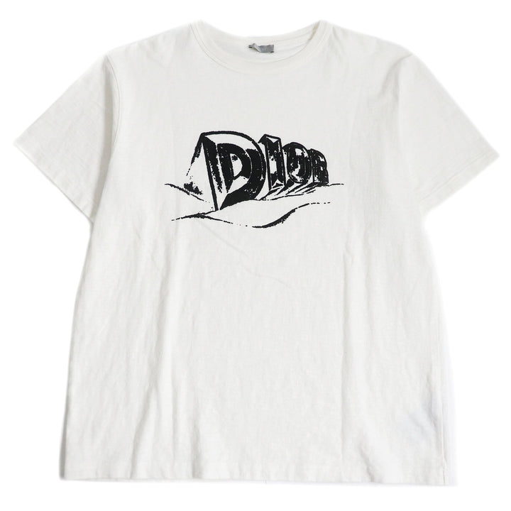 Discounted Great DIOR Short sleeve T-shirt Slub Cotton white cotton mens XL 393J696A0849