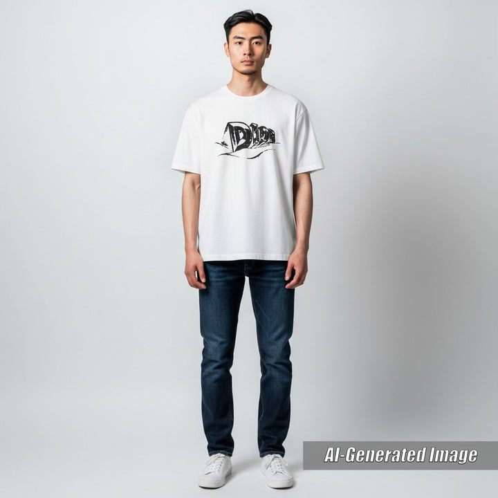 Discounted Great DIOR Short sleeve T-shirt Slub Cotton white cotton mens XL 393J696A0849