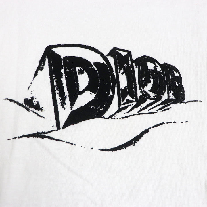 Discounted Great DIOR Short sleeve T-shirt Slub Cotton white cotton mens XL 393J696A0849