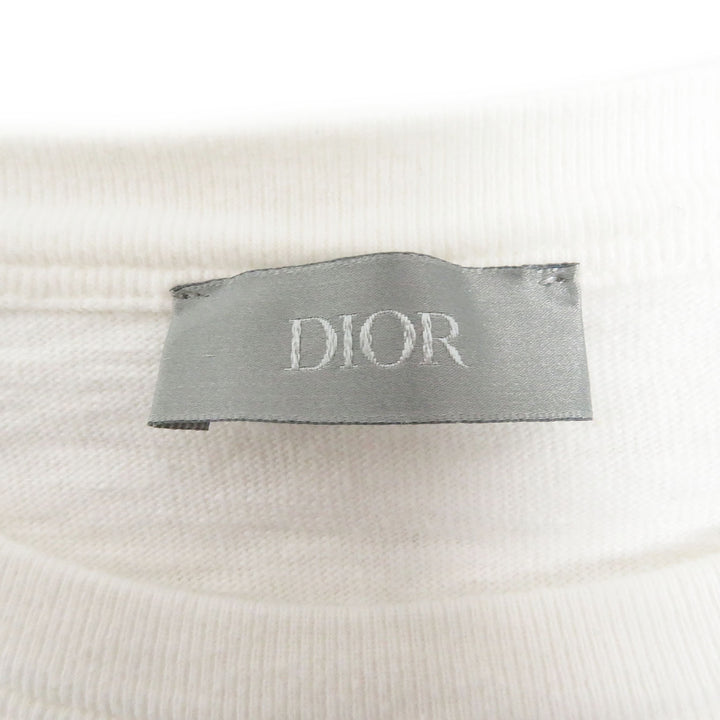 Discounted Great DIOR Short sleeve T-shirt Slub Cotton white cotton mens XL 393J696A0849