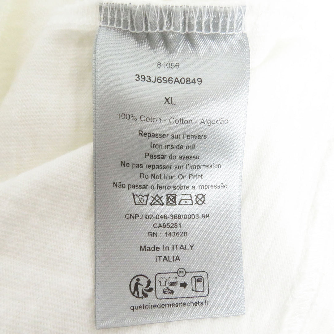 Discounted Great DIOR Short sleeve T-shirt Slub Cotton white cotton mens XL 393J696A0849