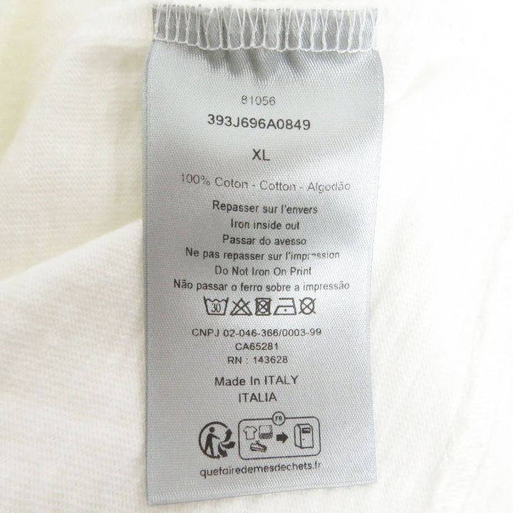 Discounted Great DIOR Short sleeve T-shirt Slub Cotton white cotton mens XL 393J696A0849