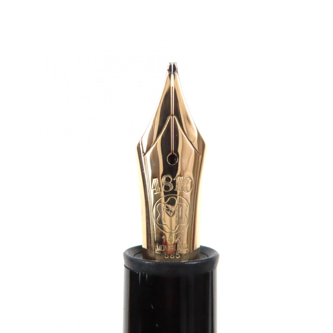 Very Good MONTBLANC fountain pen Meisterstck 146 white star Black gold 14K mens
