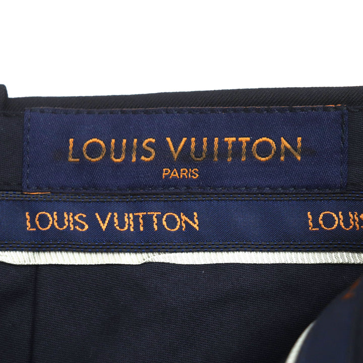 Pristine LOUIS VUITTON 短裤 Damier 定制短裤 海军蓝羊毛男式 36