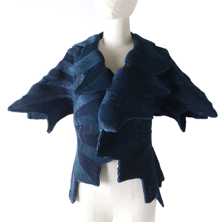 Discounted Excellent ISSEY MIYAKE Jacket 3D STEAM STRETCH Steam stretch blue 2 IM06-FD028