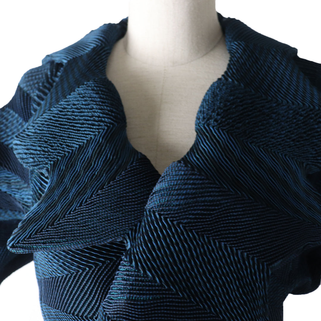 Discounted Excellent ISSEY MIYAKE Jacket 3D STEAM STRETCH Steam stretch blue 2 IM06-FD028