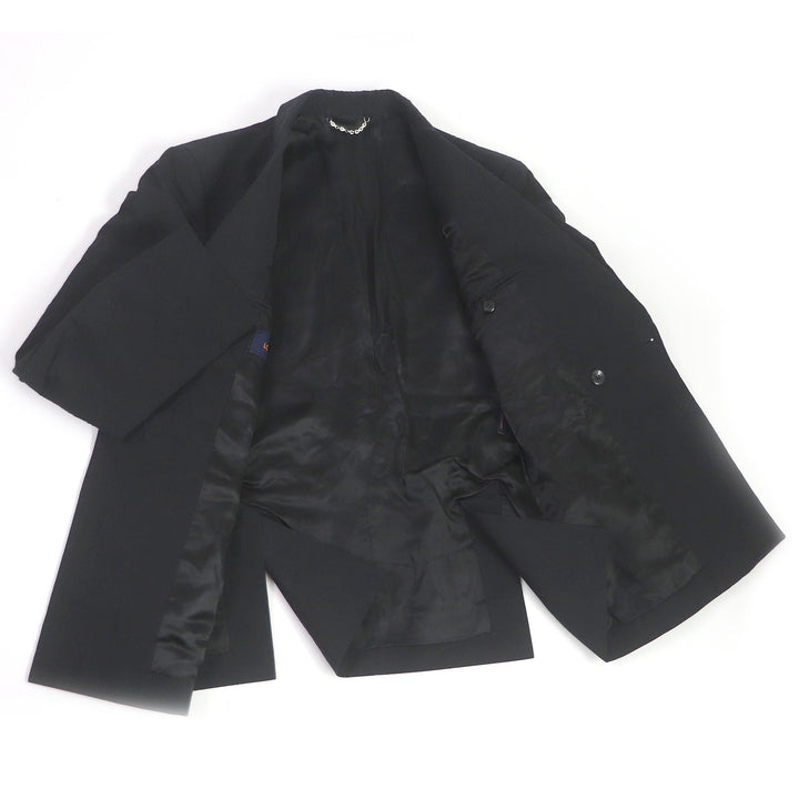 Discounted Great LOUIS VUITTON suit Monogram embossed peak lapel double-breasted black mens