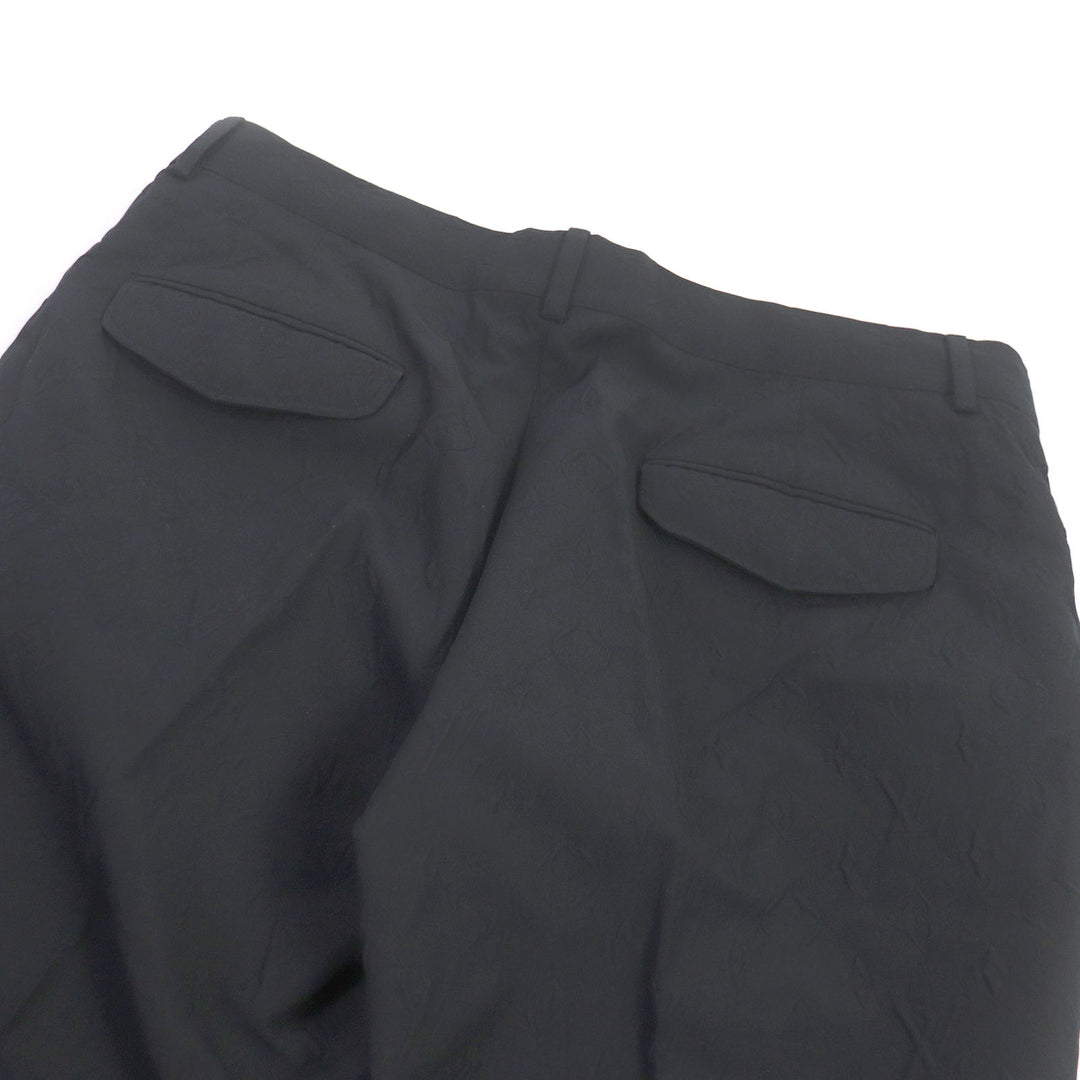 Discounted Great LOUIS VUITTON suit Monogram embossed peak lapel double-breasted black mens