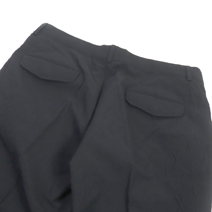 Discounted Great LOUIS VUITTON suit Monogram embossed peak lapel double-breasted black mens