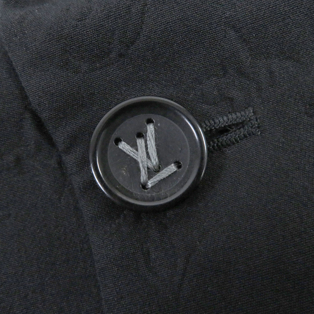 Discounted Great LOUIS VUITTON suit Monogram embossed peak lapel double-breasted black mens
