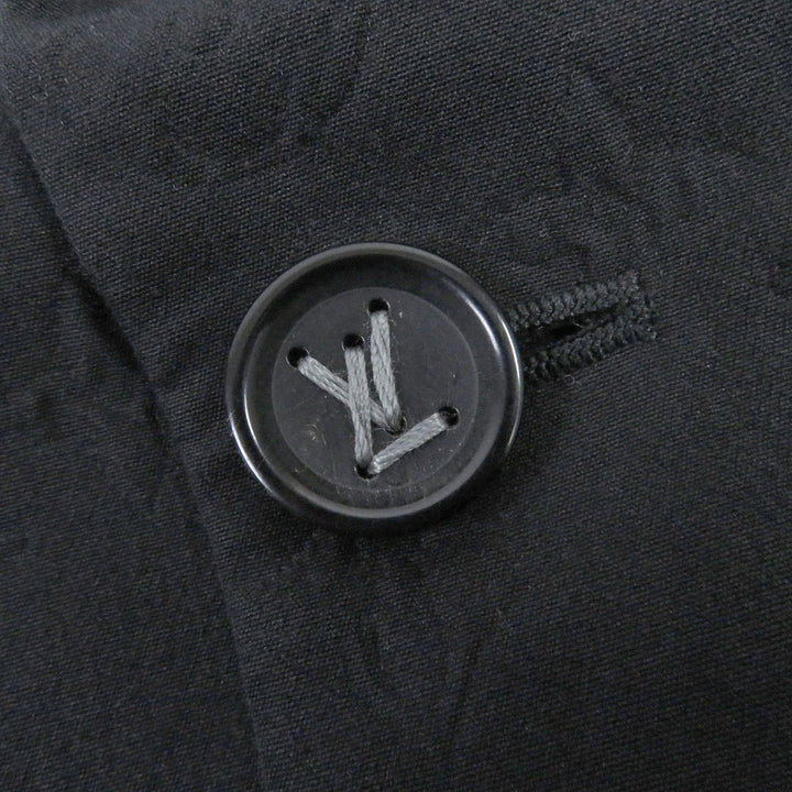 Discounted Great LOUIS VUITTON suit Monogram embossed peak lapel double-breasted black mens