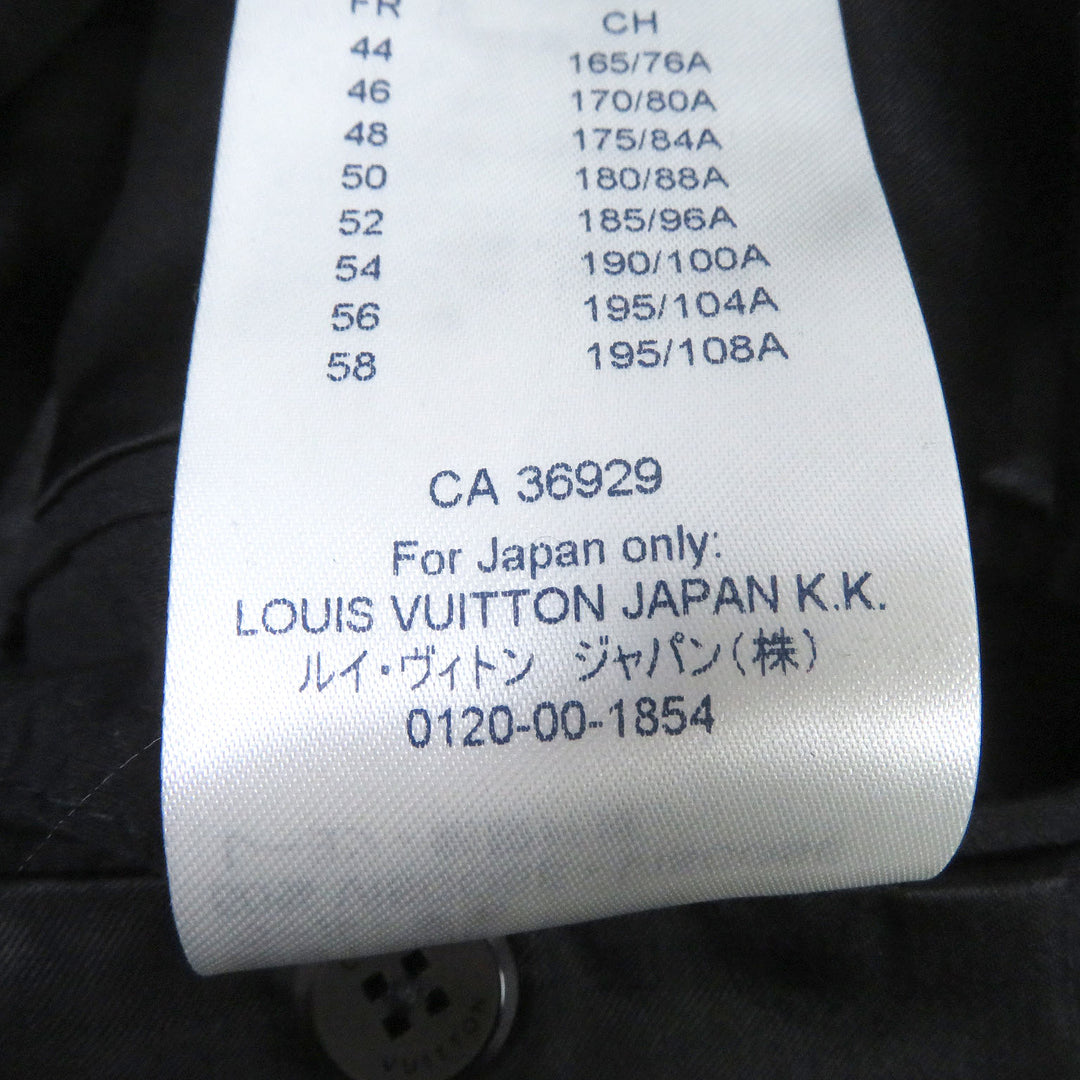 Discounted Great LOUIS VUITTON suit Monogram embossed peak lapel double-breasted black mens