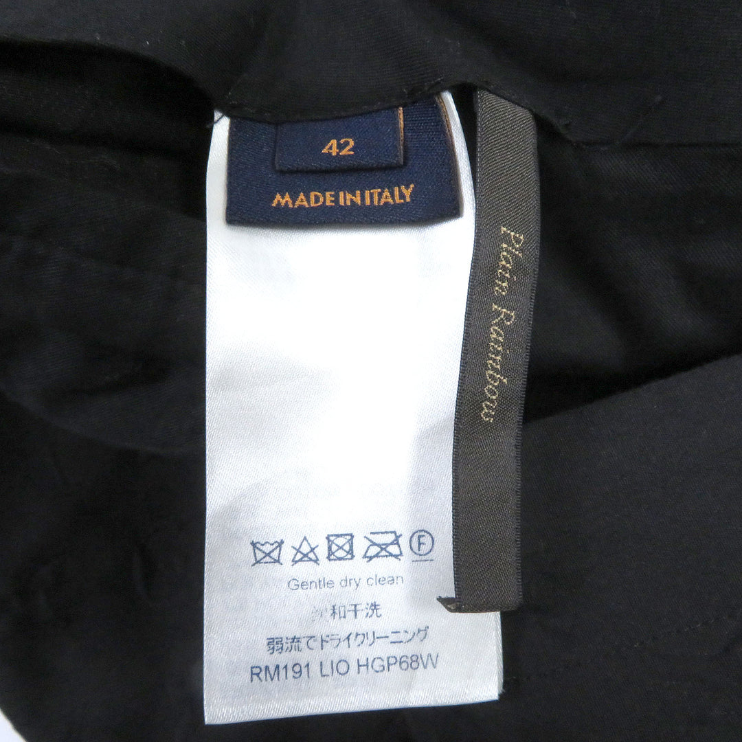 Discounted Great LOUIS VUITTON suit Monogram embossed peak lapel double-breasted black mens