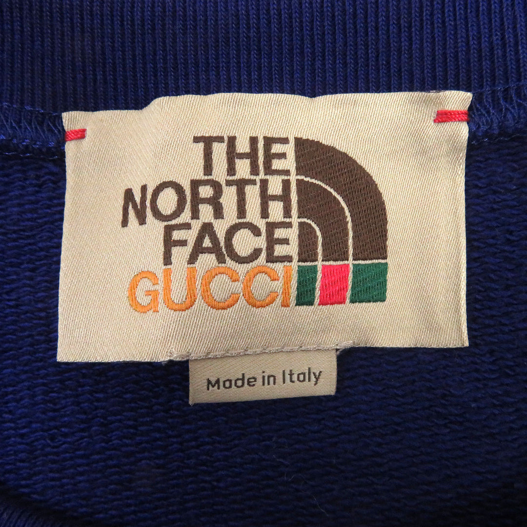 Discounted Great GUCCI×THE NORTH FACE sweat Two-tone sweatshirt Navy orange mens M 671449
