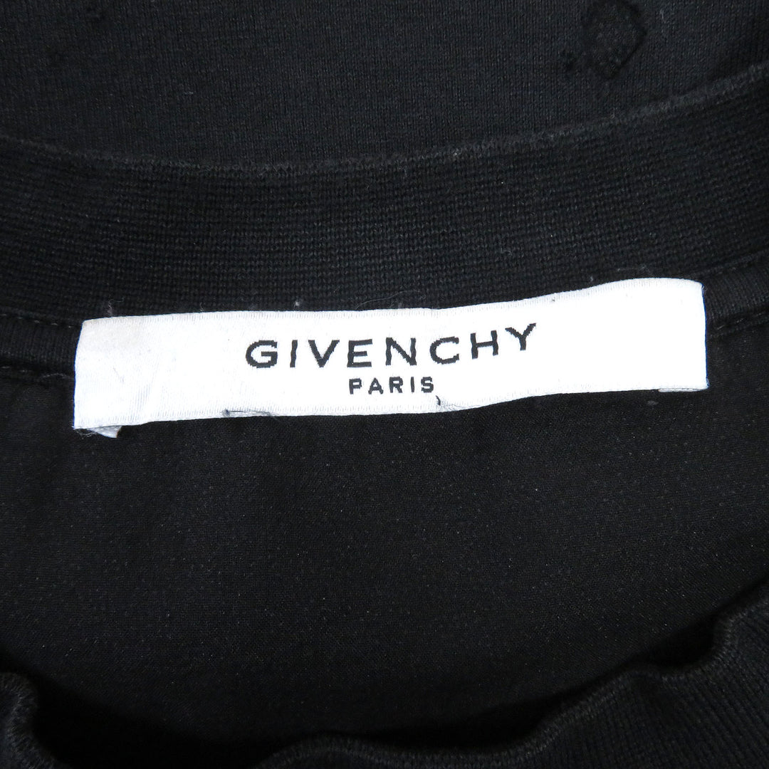 Discounted Great GIVENCHY Short sleeve T-shirt Destroyed logo print black XS BM70383Y0B