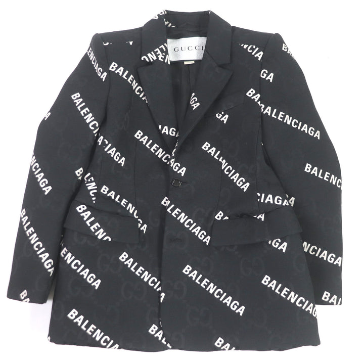 Discounted Excellent GUCCI×BALENCIAGA tailored jacket The Hacker Jumbo GG Jacket