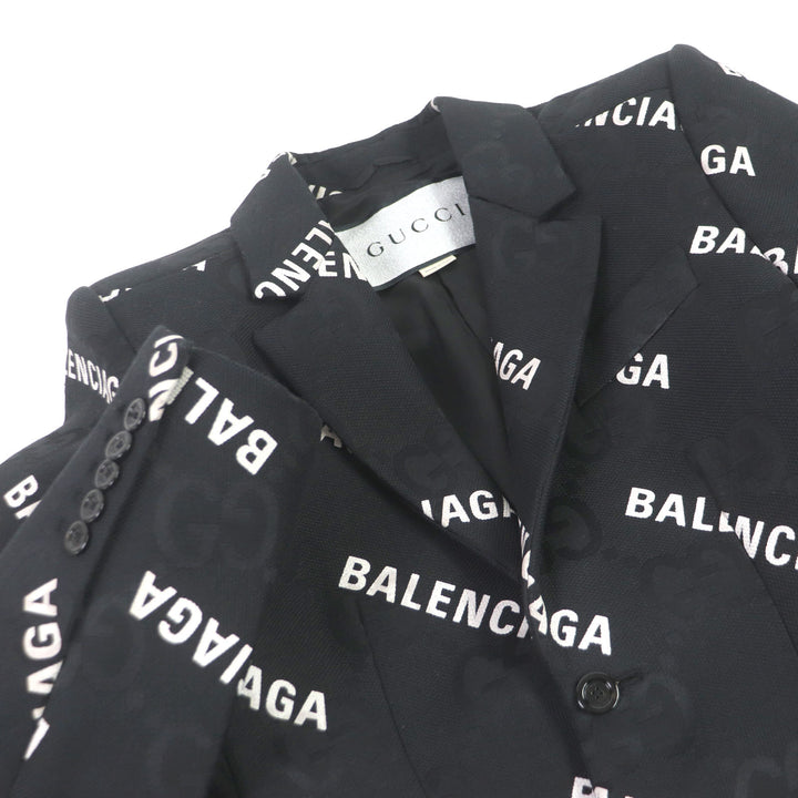 Discounted Excellent GUCCI×BALENCIAGA tailored jacket The Hacker Jumbo GG Jacket