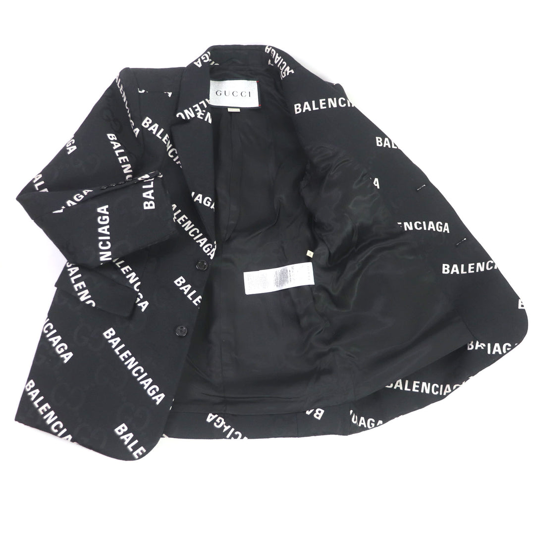Discounted Excellent GUCCI×BALENCIAGA tailored jacket The Hacker Jumbo GG Jacket