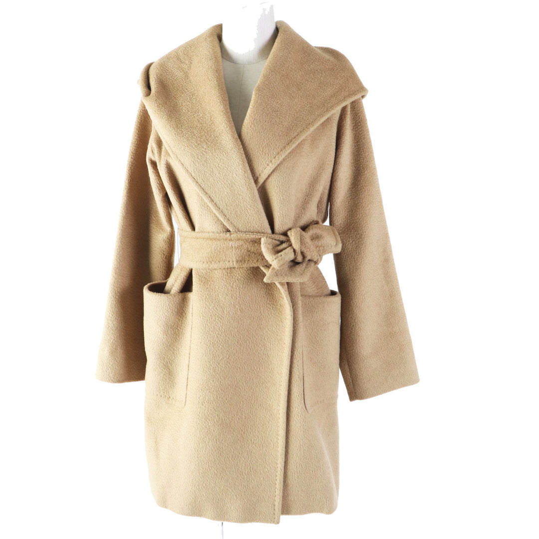 Discounted Great Max Mara coat rialto Belted hooded wrap coat Camel Camel Women 36