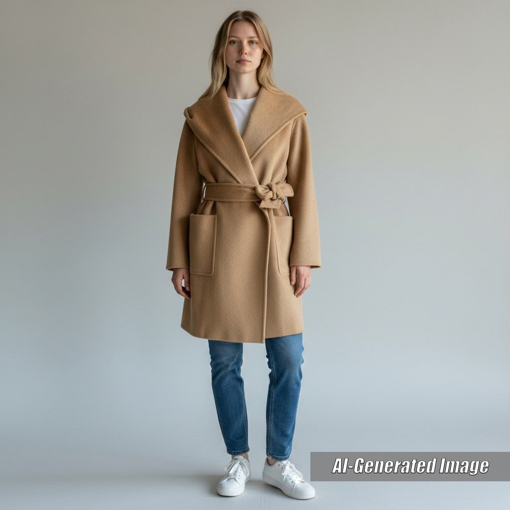 Discounted Great Max Mara coat rialto Belted hooded wrap coat Camel Camel Women 36