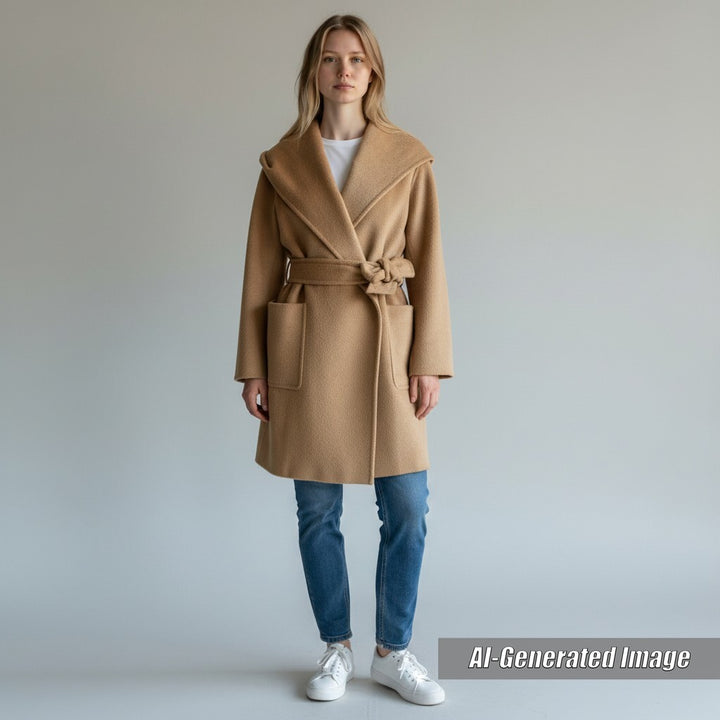 Discounted Great Max Mara coat rialto Belted hooded wrap coat Camel Camel Women 36