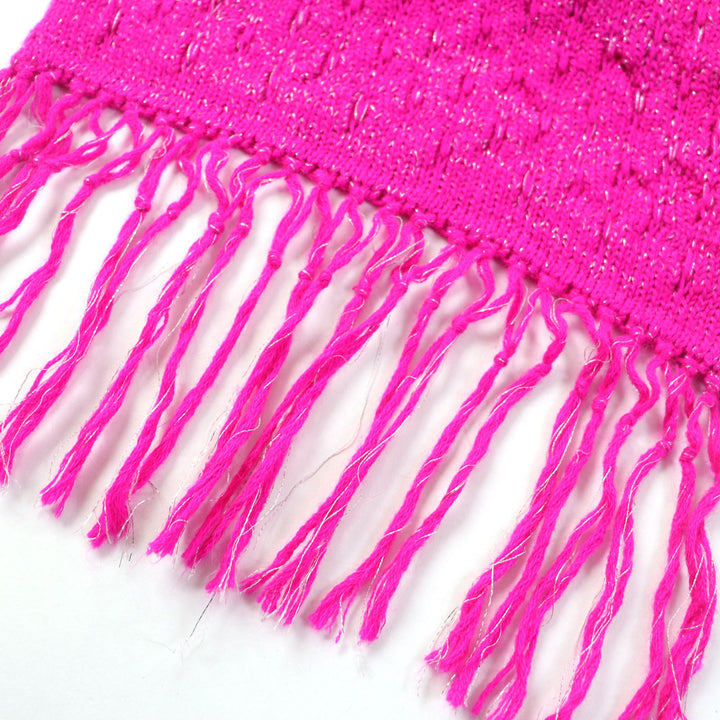 Discounted Excellent CHANEL knit COCO Mark - Crew neck long sleeve design pink alpaca Women