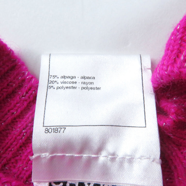 Discounted Excellent CHANEL knit COCO Mark - Crew neck long sleeve design pink alpaca Women