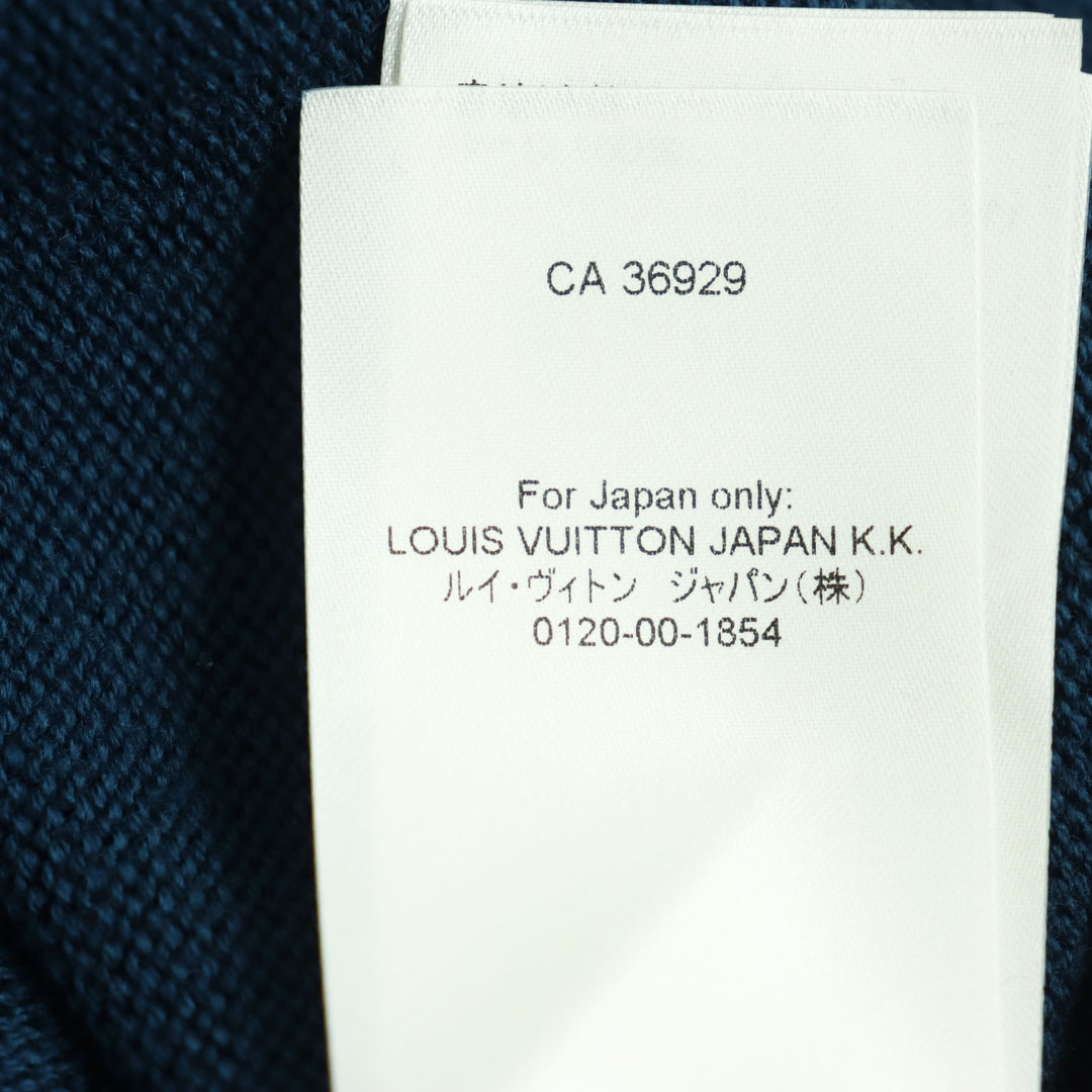 Discounted Excellent LOUIS VUITTON knit LV logo embroidery high gauge crew neck bicolor