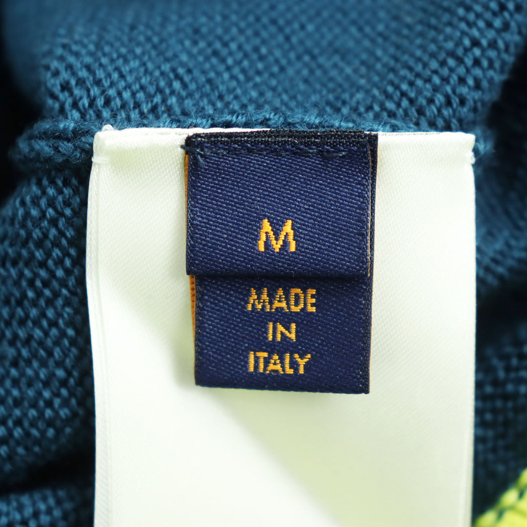 Discounted Excellent LOUIS VUITTON knit LV logo embroidery high gauge crew neck bicolor