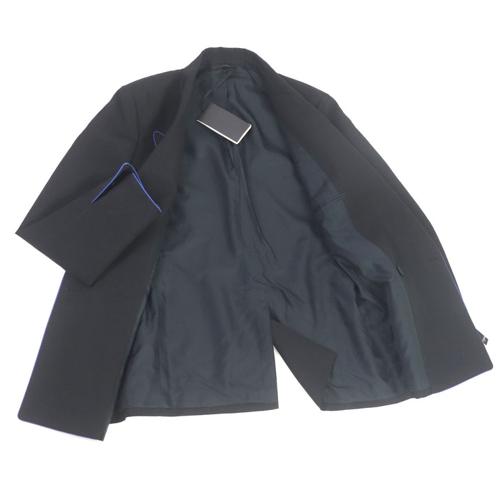 Pristine FENDI tailored jacket Double-breasted Gabardine Blazer black wool mens 48 FJ0641