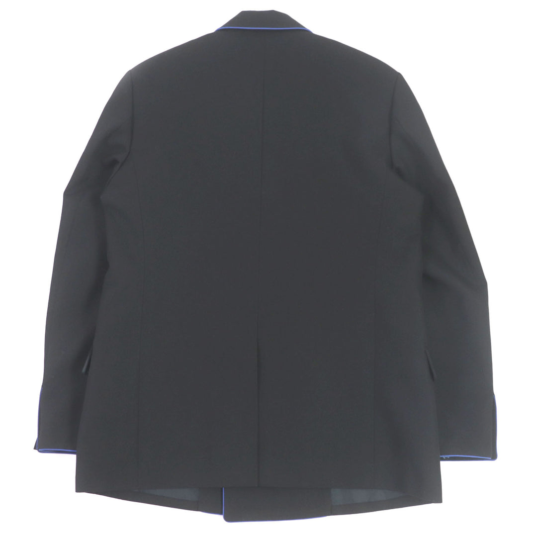 Pristine FENDI tailored jacket Double-breasted Gabardine Blazer black wool mens 48 FJ0641