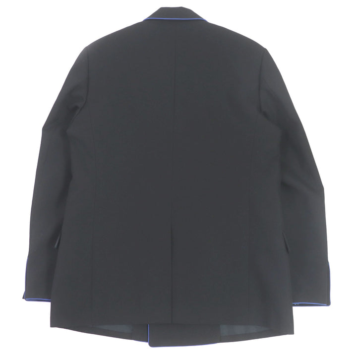 Pristine FENDI tailored jacket Double-breasted Gabardine Blazer black wool mens 48 FJ0641