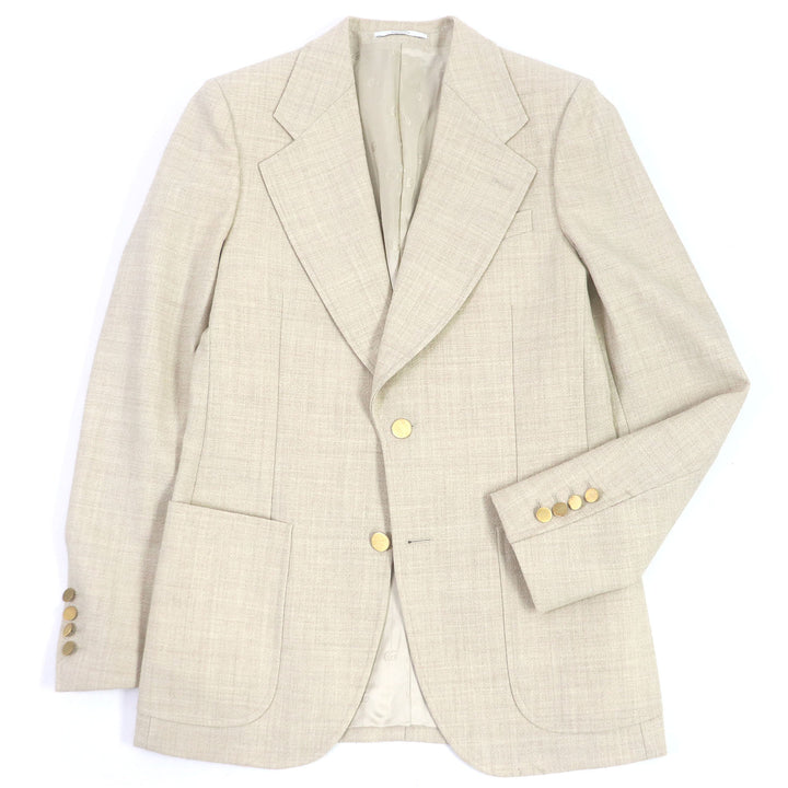 Discounted Excellent GUCCI tailored jacket Woven wide lapel gold button 44 623122