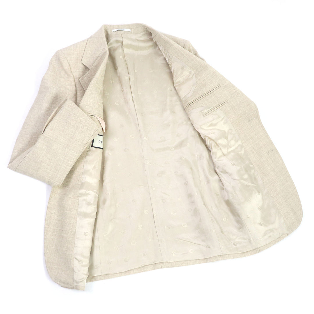 Discounted Excellent GUCCI tailored jacket Woven wide lapel gold button 44 623122